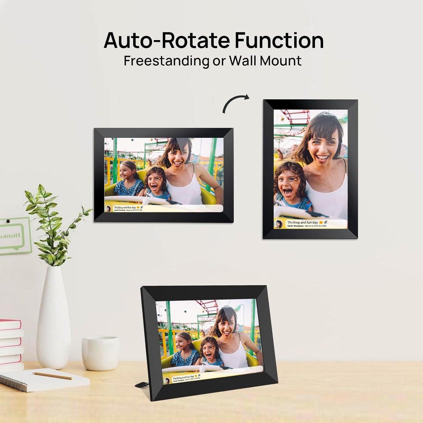 32GB  10.1 Inch Smart WiFi Digital Photo Frame 1280x800 IPS LCD Touch Screen, Auto-Rotate Portrait and Landscape, Built in 32GB Memory, Share Moments Instantly via Frameo App from Anywhere